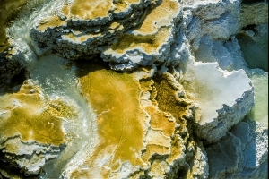 Mineral deposits, Mammoth Hot Springs, Yellowstone National Park, Wyoming, United States of America