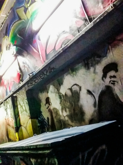 Grafitti in the Darkness, Downtown Eastside Alley, Vancouver, British Columbia, Canada