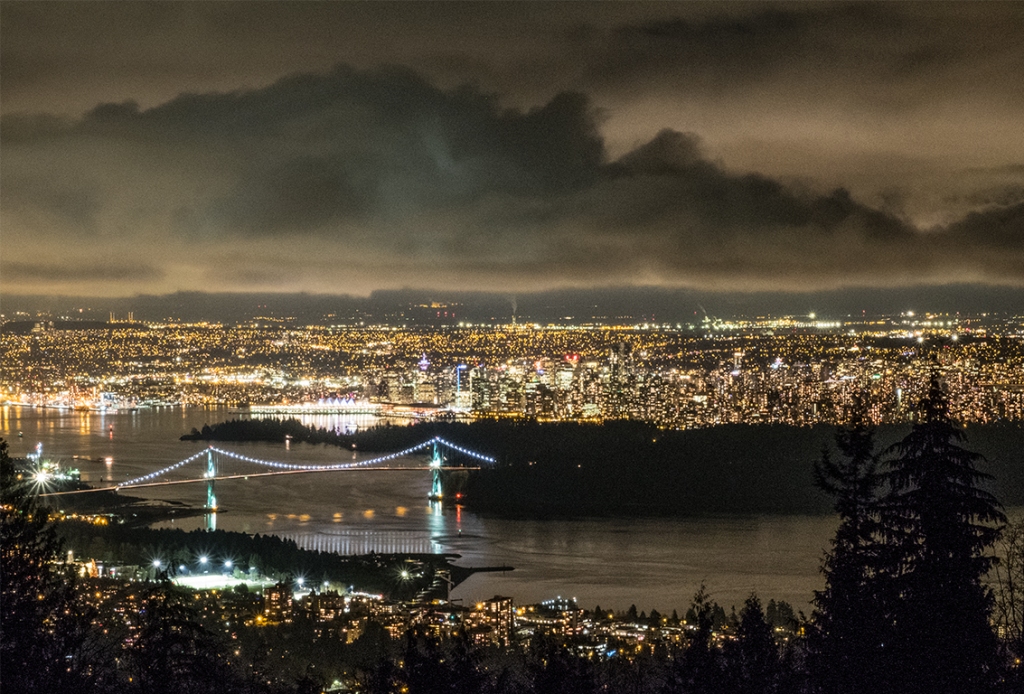 Vancouver Night, From Cypress Mountain Lookout, West Vancouver, British Columbia, Canada