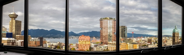 Vancouver Harbour and Skyline, Vancouver Community College, Vancouver, British Columbia, Canada