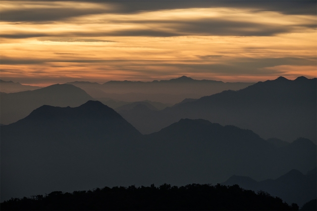Himalayan Foothills Sunrise, Himalayan Foothills Sunrise, Kunjapuri Devi Temple, Rishikesh, Uttarakhand, India