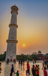 Minaret and Sunset, Taj Mahal, Uttar Pradesh, India
