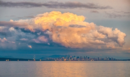 Vancouver Storm Clouds, English Bay, BC Ferries, Nanaimo to Horseshoe Bay, British Columbia, Canada