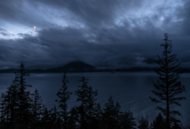 Obscured Crescent, Howe Sound, Sea to Sky Highway, Near Lions Bay, British Columbia, Canada