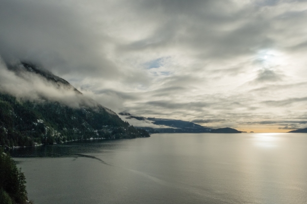 Sea to Sky Highway, Near Lions Bay, Howe Sound, British Columbia, Canada