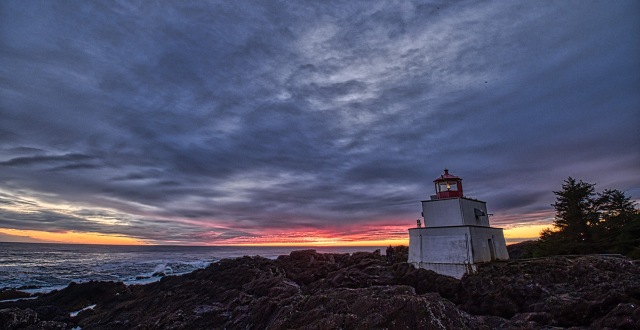 The Night Comes, Amphitrite Point Light House, Ucluelet, Vancouver Island, British Columbia, Canada