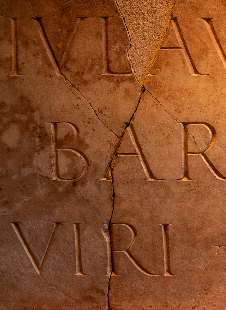Roman Stone Writing, Museum of the History of Barcelona, Barcelona, Catalonia, Spain