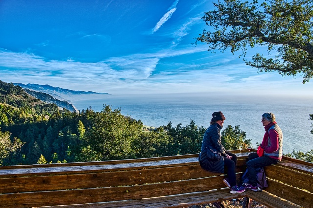 Jeanne and Lori, Nepenthe Restaurant, Big Sur, Pacific Coast Highway, California, United States of America