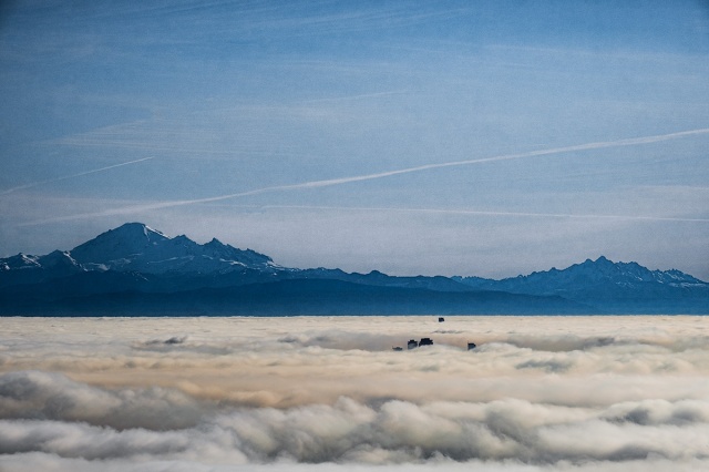 Lost in the Fog, Vancouver, British Columbia, Canada, Mount Baker, USA