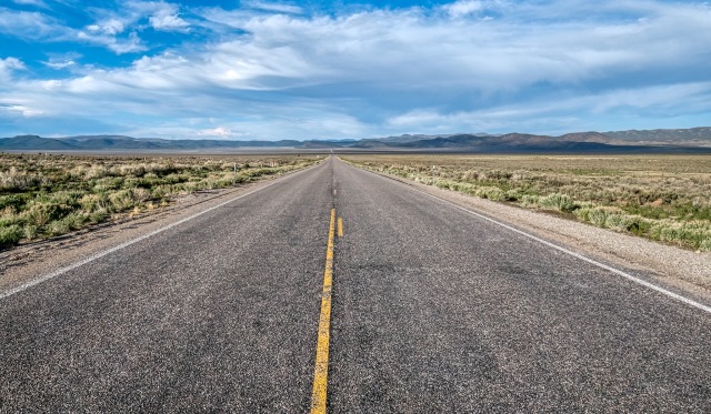 The Straight and Narrow, U.S. Route 50, Loneliest Road in America, Near Eureaka, Nevada, United States of America