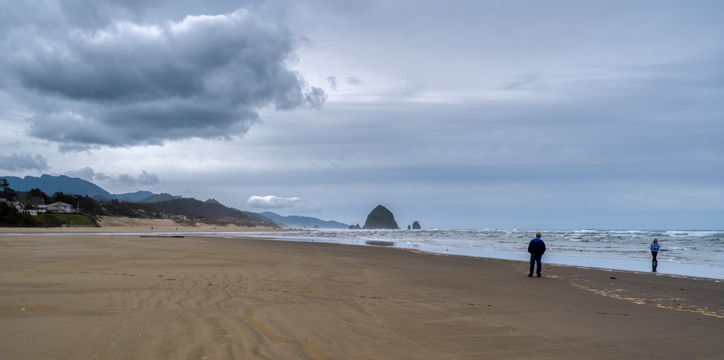 Beachcomber and Lover, Cannon Beach, Oregon, United States of America