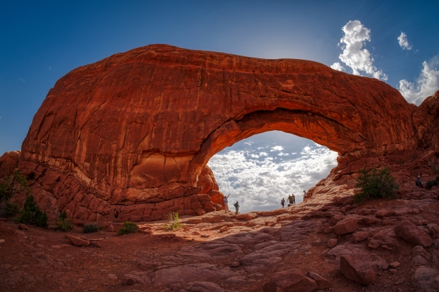 Shadow Explorers, North Window Arch, Arches National Park, Moab, Utah, United States of America