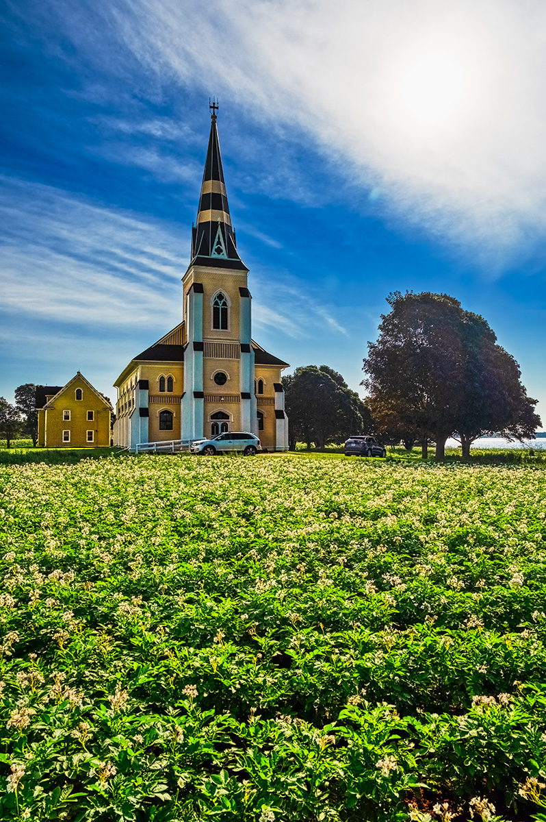 Steeples and Potatoes, St. Patrick's Roman Catholic Church, Grand River, Prince Edward Island, Canada